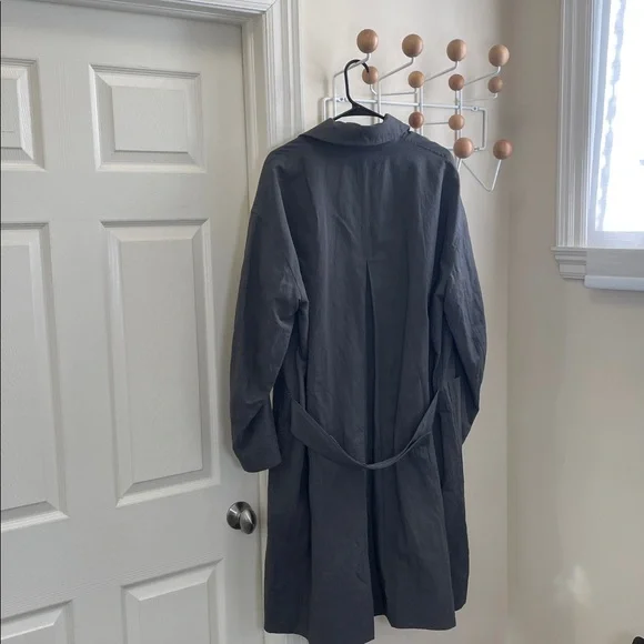 Haider Ackermann Silk Linen Blend  Trench Coat Charcoal Grey - XL - Picture 5 of 10